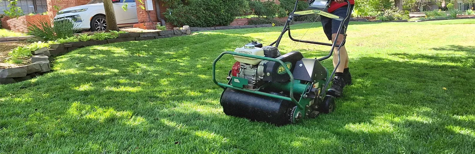 aerating lawn